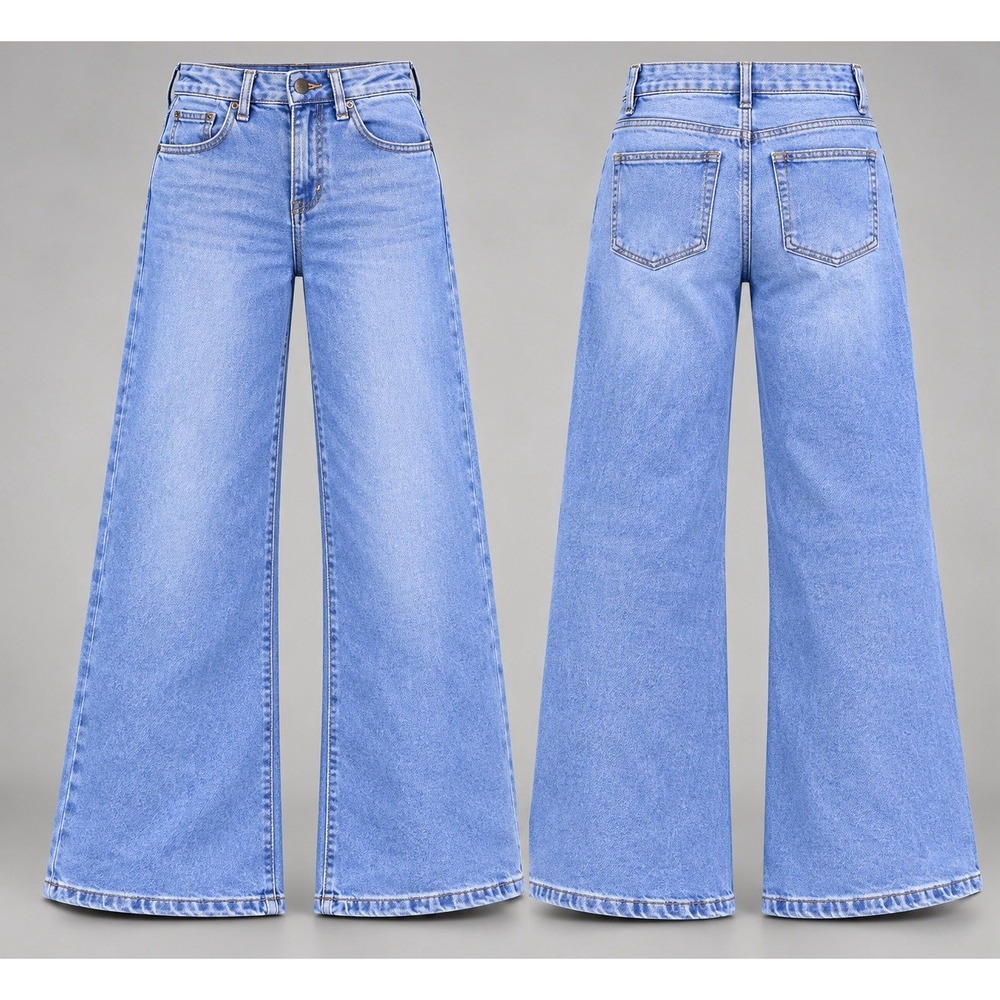OAT Cloud Luxe Wide Leg denim Womens  2/26  28 x30 Blue jeans